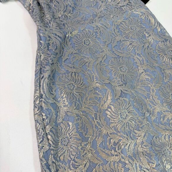 Lulu's Blue and Gold Mini Dress - Picture 4 of 12